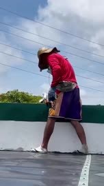 Roof work distant view