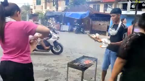 Street-food stall team