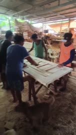 Woodworking group at bench