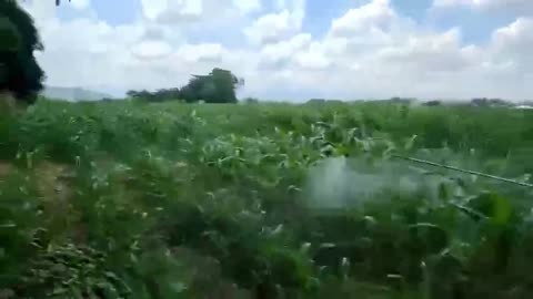 Farm spraying with handheld rig