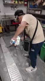 Commercial sink washing