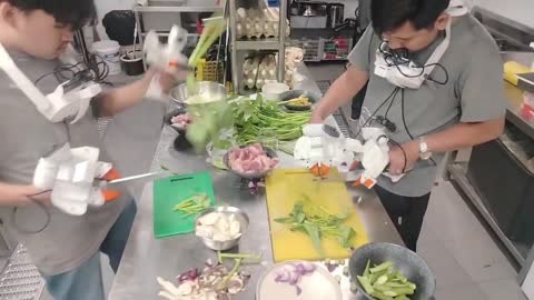 Kitchen preparation team