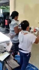 Wall painting team